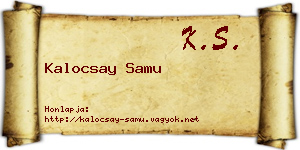 Kalocsay Samu névjegykártya